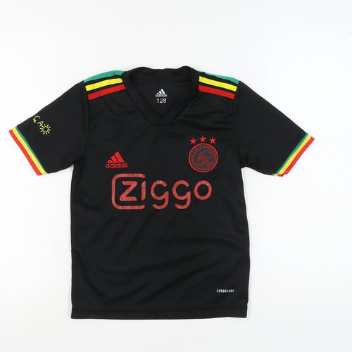 Adidas Boys Football Jersey Black 8 Years V-Neck