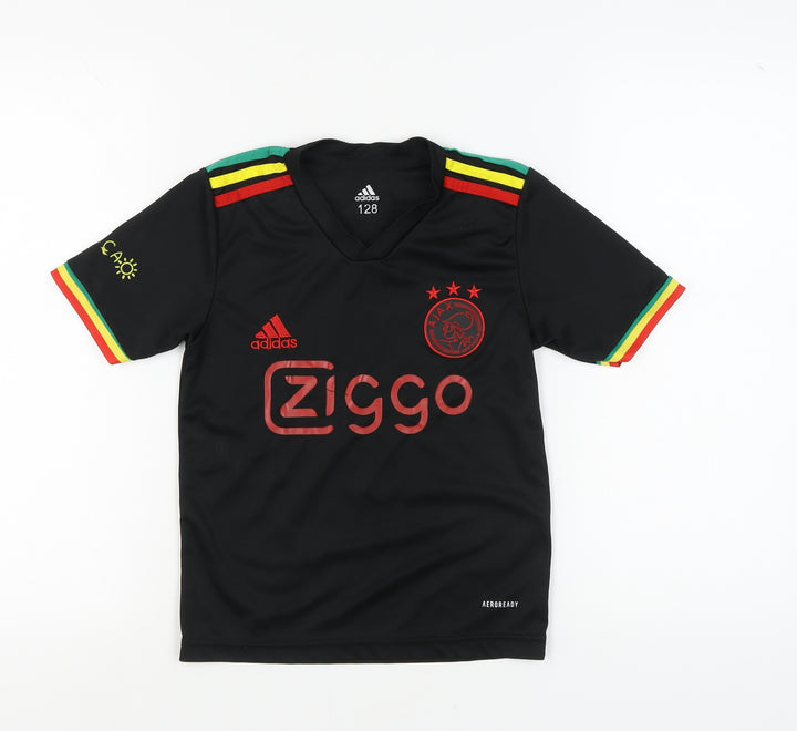Adidas Boys Football Jersey Black 8 Years V-Neck