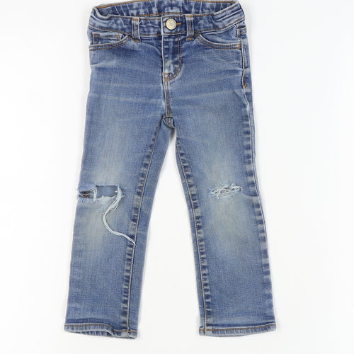 Baby Gap Girls Blue Cropped Jeans 3 Years Ripped