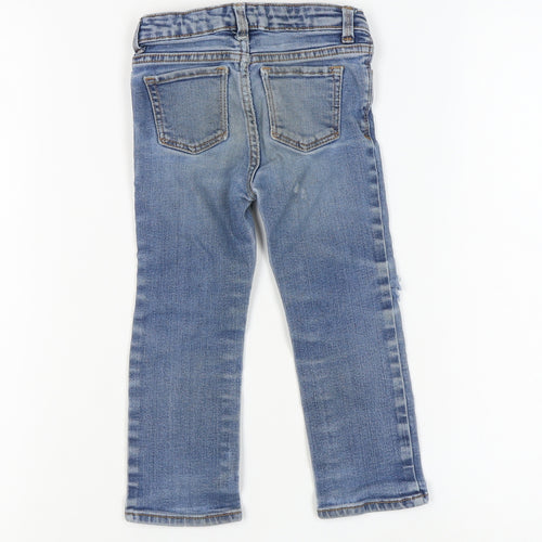 Baby Gap Girls Blue Cropped Jeans 3 Years Ripped