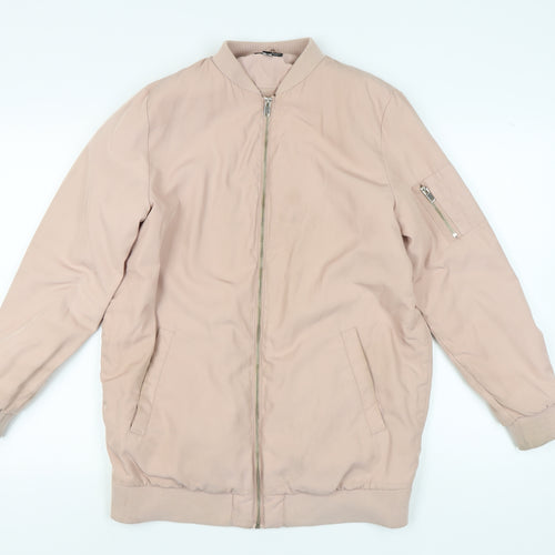 Miss Selfridge Women's Beige Bomber Jacket Size 12