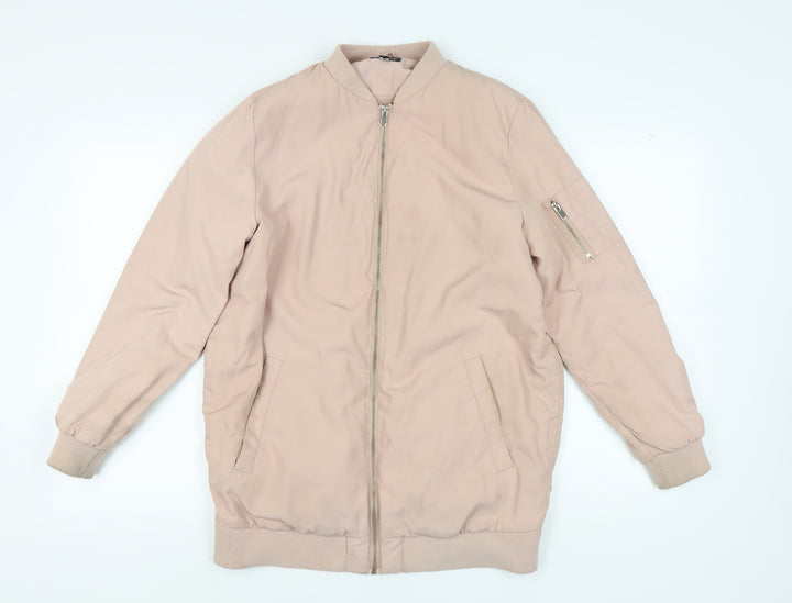 Miss Selfridge Women's Beige Bomber Jacket Size 12