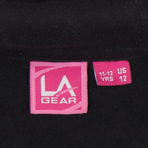 LA Gear Girls Black Full Zip Hoodie 11-12 Years