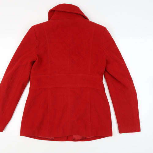 Laura Ashley Women's Red Wool Blend Overcoat Size 10 Classic
