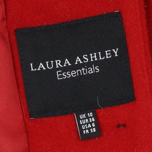 Laura Ashley Women's Red Wool Blend Overcoat Size 10 Classic