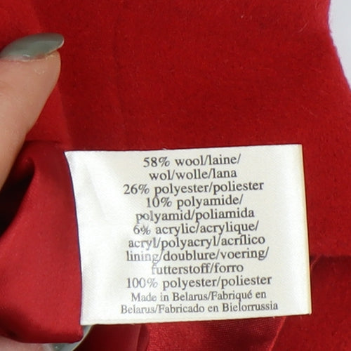 Laura Ashley Women's Red Wool Blend Overcoat Size 10 Classic