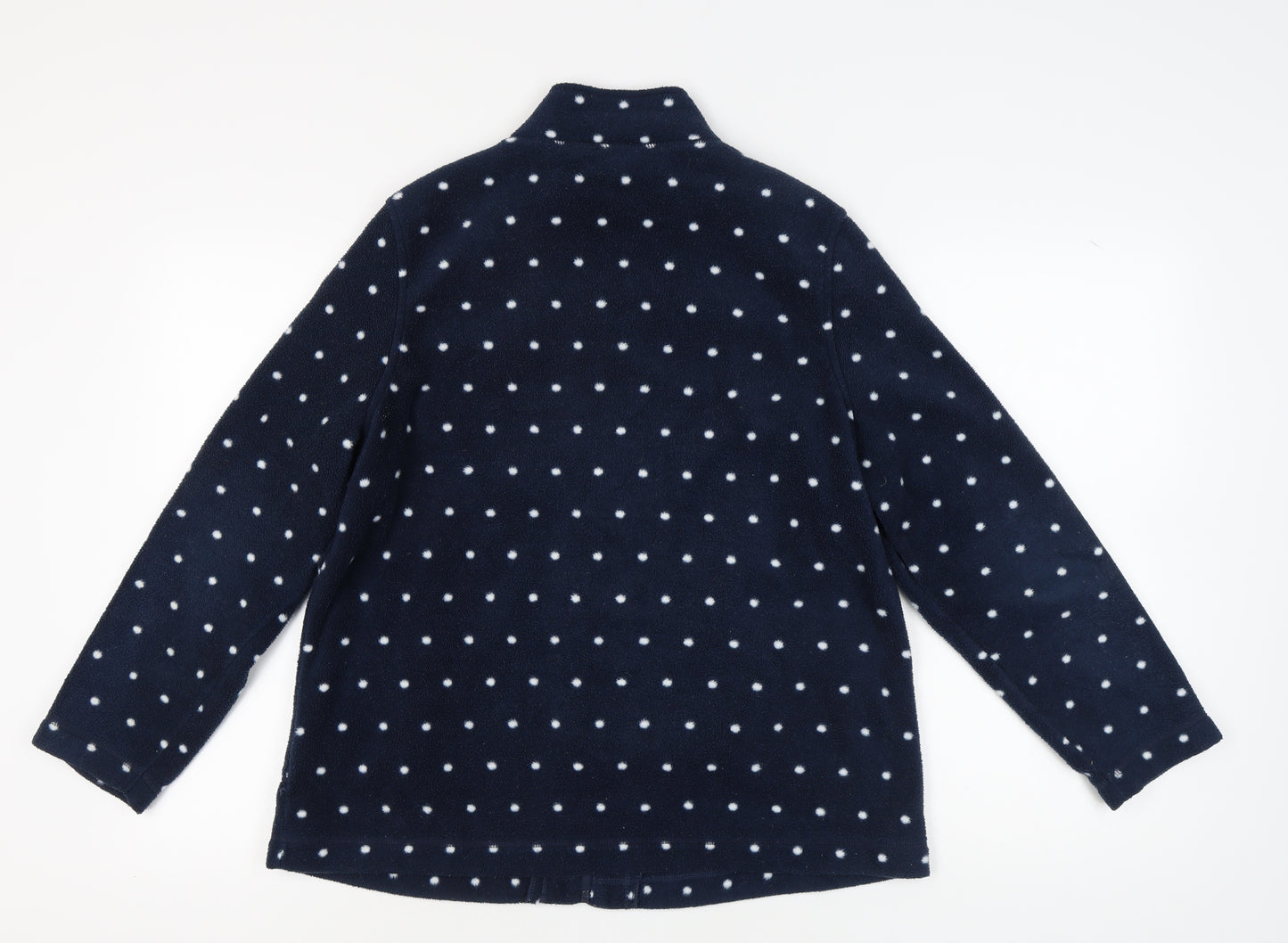 Alice Collins Women's Blue Polka Dot Fleece Jacket Size 14