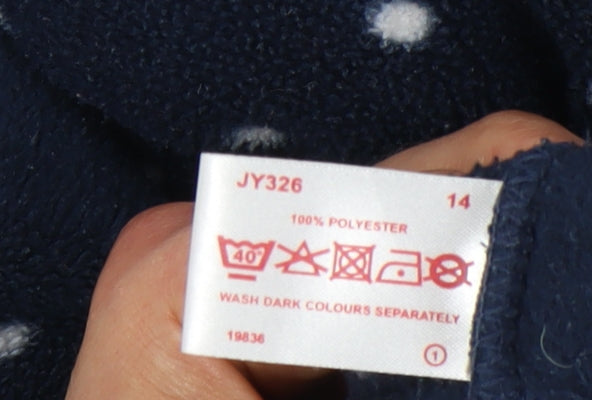 Alice Collins Women's Blue Polka Dot Fleece Jacket Size 14