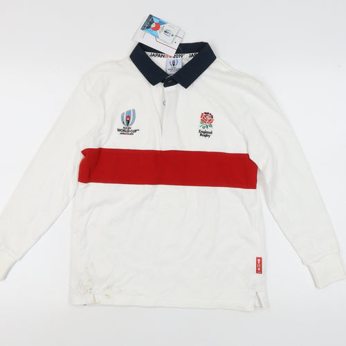 Boys Rugby World Cup Polo, White, 11-12 Years, Cotton
