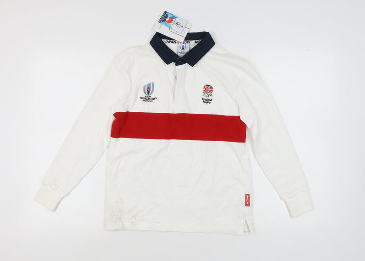 Boys Rugby World Cup Polo, White, 11-12 Years, Cotton