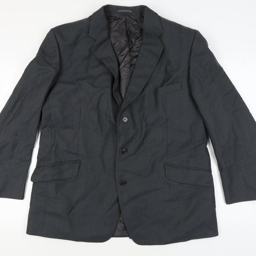 Magee Men's Black Blazer, 46 Regular Fit