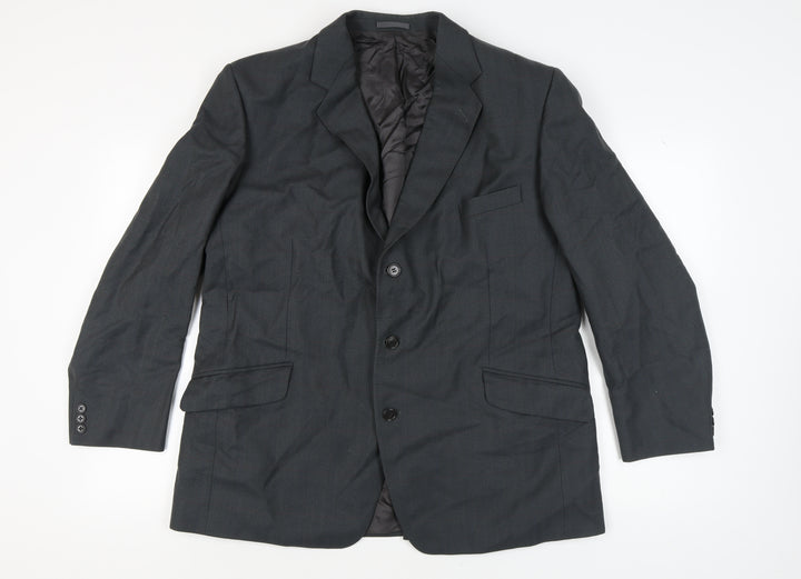 Magee Men's Black Blazer, 46 Regular Fit