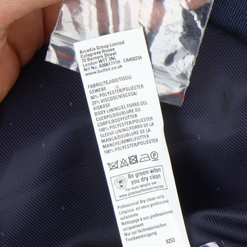 Burton Menswear Blue Suit Jacket 42R Men's Classic