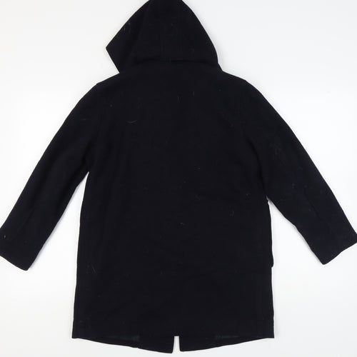 School Scene Boys Black Hooded Duffle Coat 11-12 Years