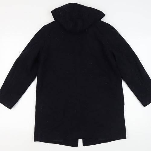 School Scene Boys Black Hooded Duffle Coat 11-12 Years