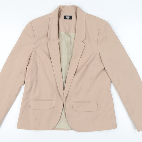 Oasis Women's Beige Blazer Size 12 Regular Notch Lapel