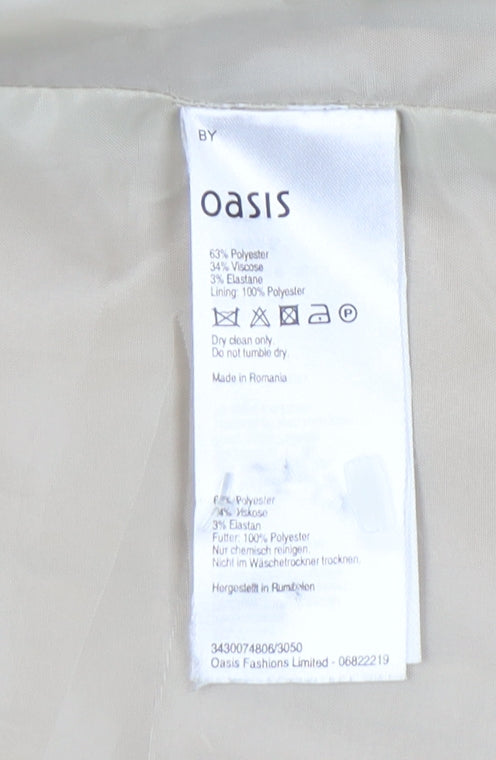 Oasis Women's Beige Blazer Size 12 Regular Notch Lapel