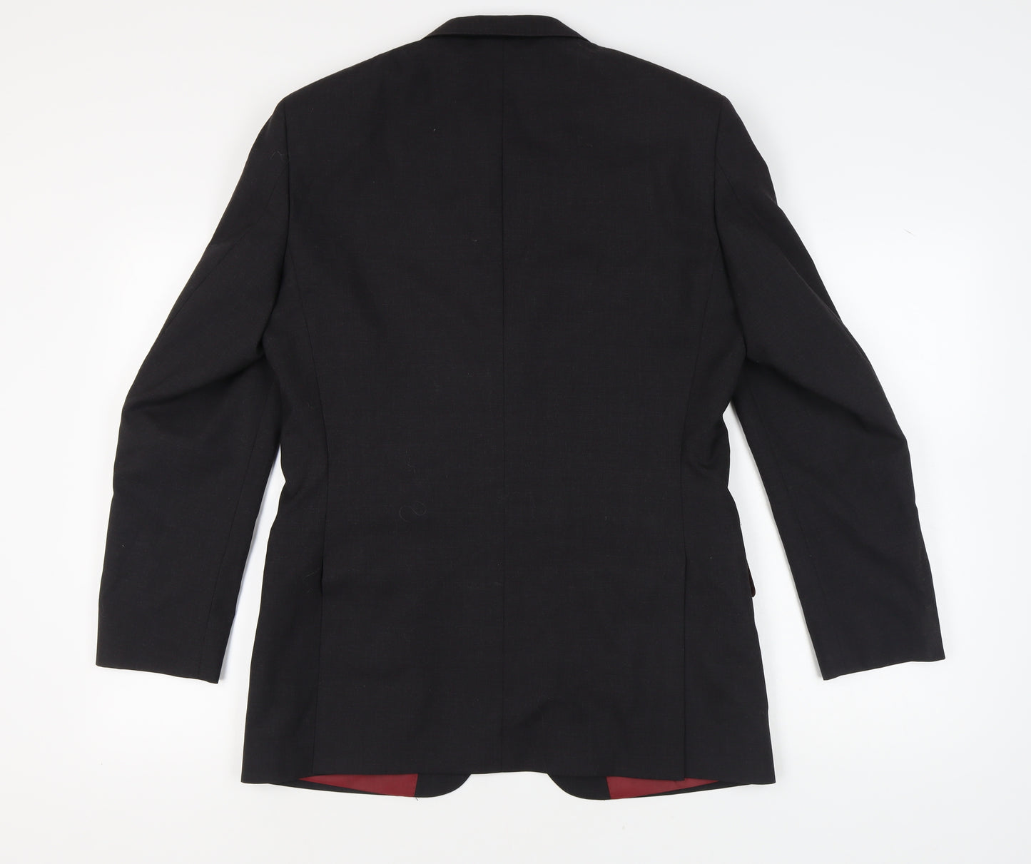 T.M. Lewin Men's Black Wool Blazer 40 R Regular Fit Jacket