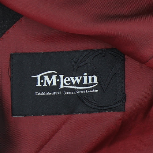T.M. Lewin Men's Black Wool Blazer 40 R Regular Fit Jacket
