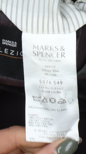 Marks and Spencer Men's Purple Blazer Jacket Size 38R
