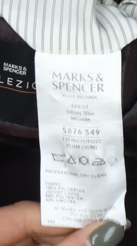 Marks and Spencer Men's Purple Blazer Jacket Size 38R