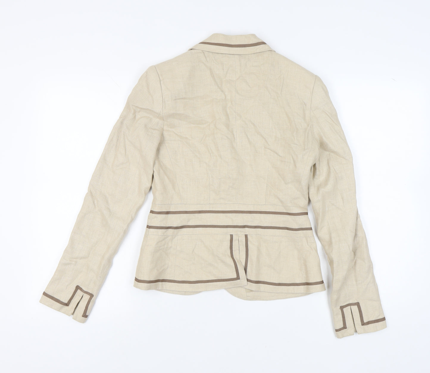 Zara Women Beige Suit Jacket Linen Size 10