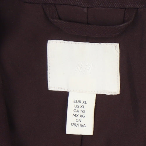 H&M Women's Purple Double-Breasted Blazer, Size L, Regular Fit