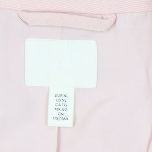 H&M Women's Pink Blazer XL, Regular Fit Double-Breasted