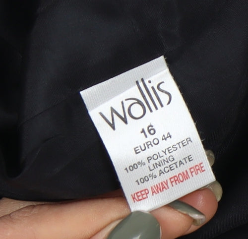 Wallis Women's Black Blazer Size 16 Lined