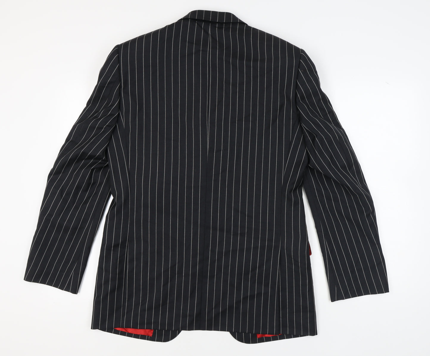 Marks and Spencer Men's Black Striped Wool Blazer Size 40L