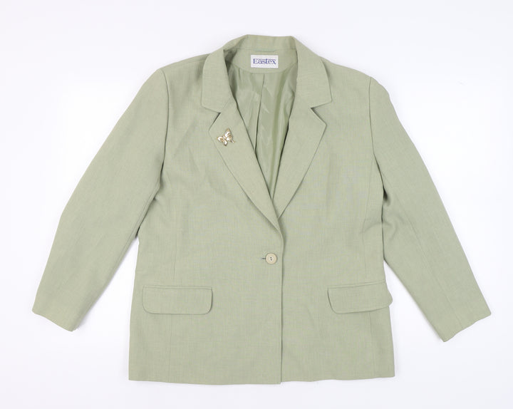 Eastex Women's Green Blazer, Size 14, Lined, Excellent