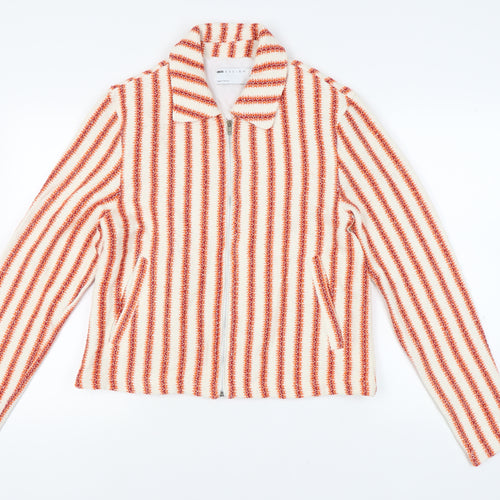 ASOS DESIGN Women's Multicoloured Striped Bomber Jacket M