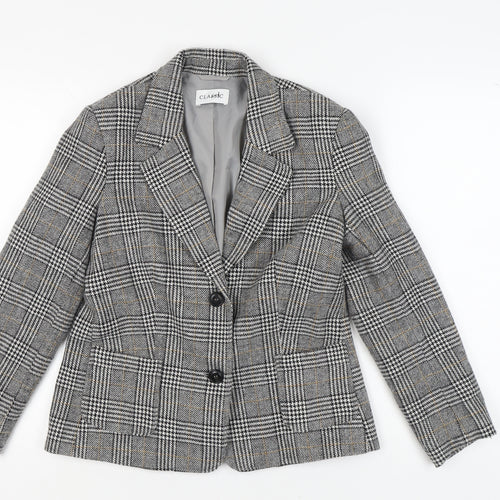 Marks and Spencer Women's Grey Check Blazer Size 10