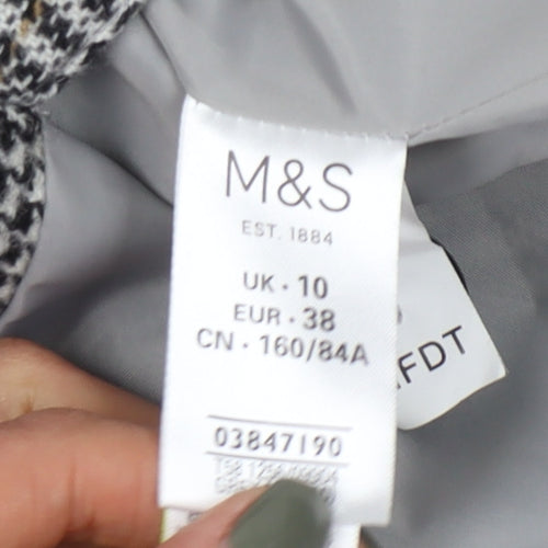 Marks and Spencer Women's Grey Check Blazer Size 10