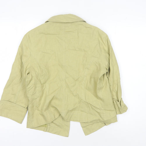 Reflections Beige Linen Blazer Women Size 14 Casual