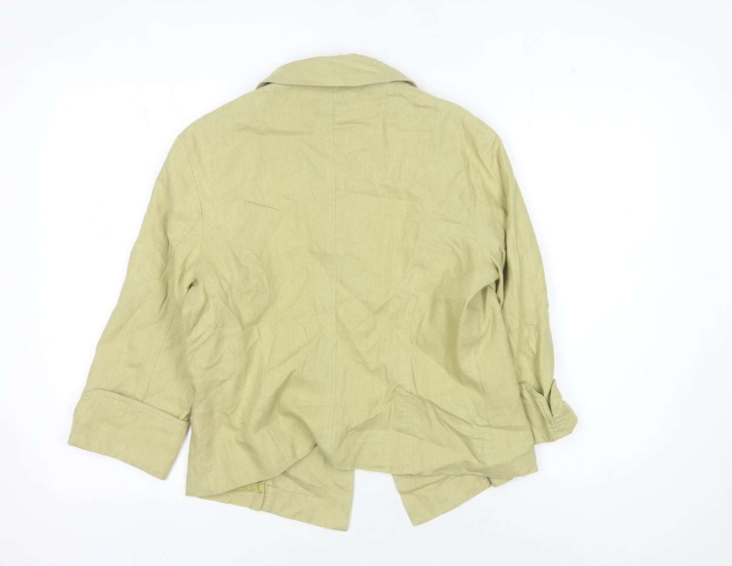 Reflections Beige Linen Blazer Women Size 14 Casual