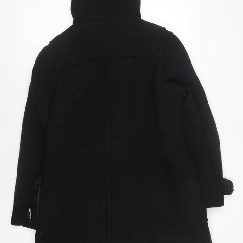 Topshop Women's Black Wool Duffle Coat Size 12