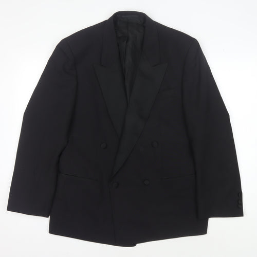 Leithäuser Men's Black Double-Breasted Tuxedo Blazer, 40 Short, Formal
