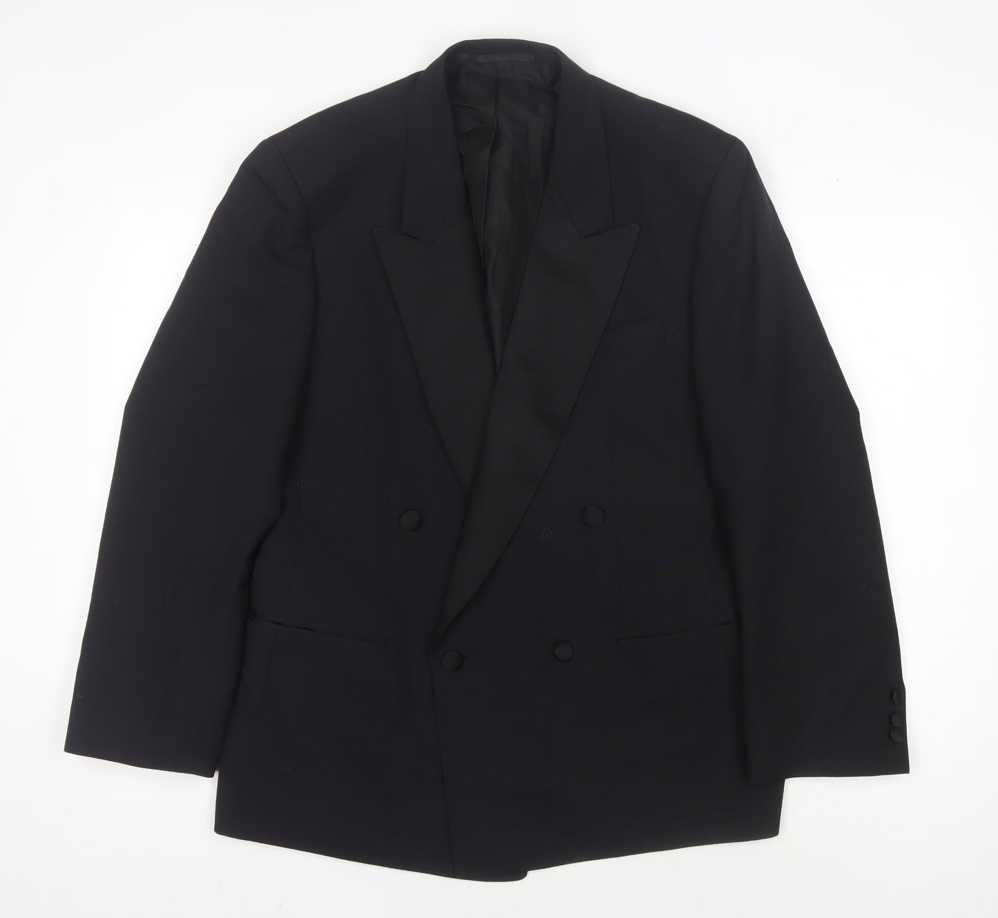 Leithäuser Men's Black Double-Breasted Tuxedo Blazer, 40 Short, Formal