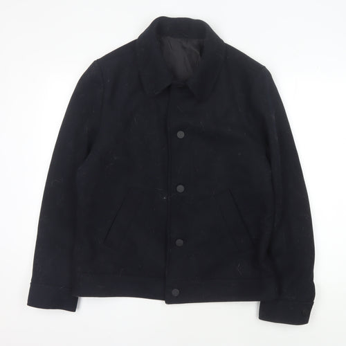 Debenhams Men's Black Wool Blend Jacket - Medium