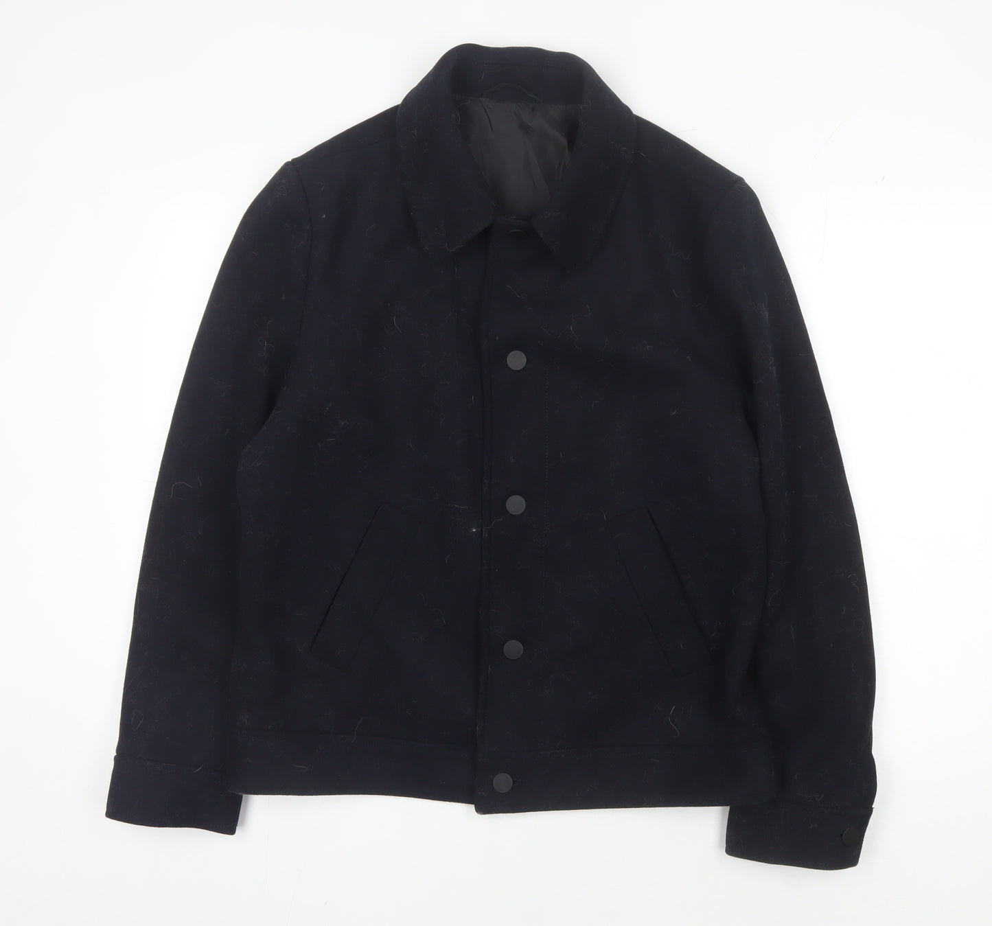 Debenhams Men's Black Wool Blend Jacket - Medium
