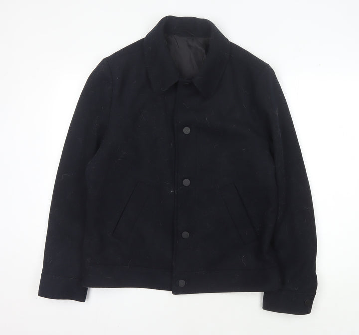 Debenhams Men's Black Wool Blend Jacket - Medium