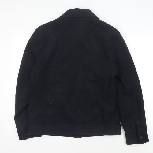 Debenhams Men's Black Wool Blend Jacket - Medium