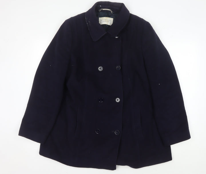 Windsmoor Women's Blue Wool Blend Mid-Length Coat
