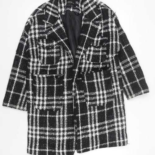 Adora Women's Black Check Coat - Size L