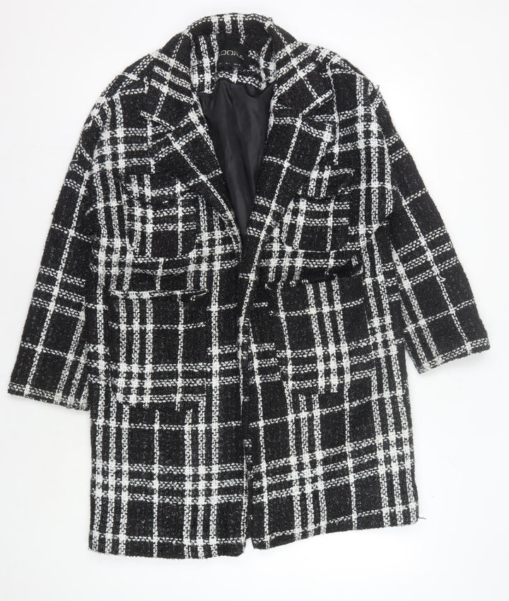 Adora Women's Black Check Coat - Size L