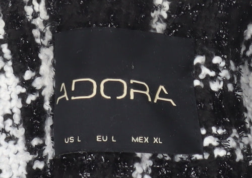 Adora Women's Black Check Coat - Size L