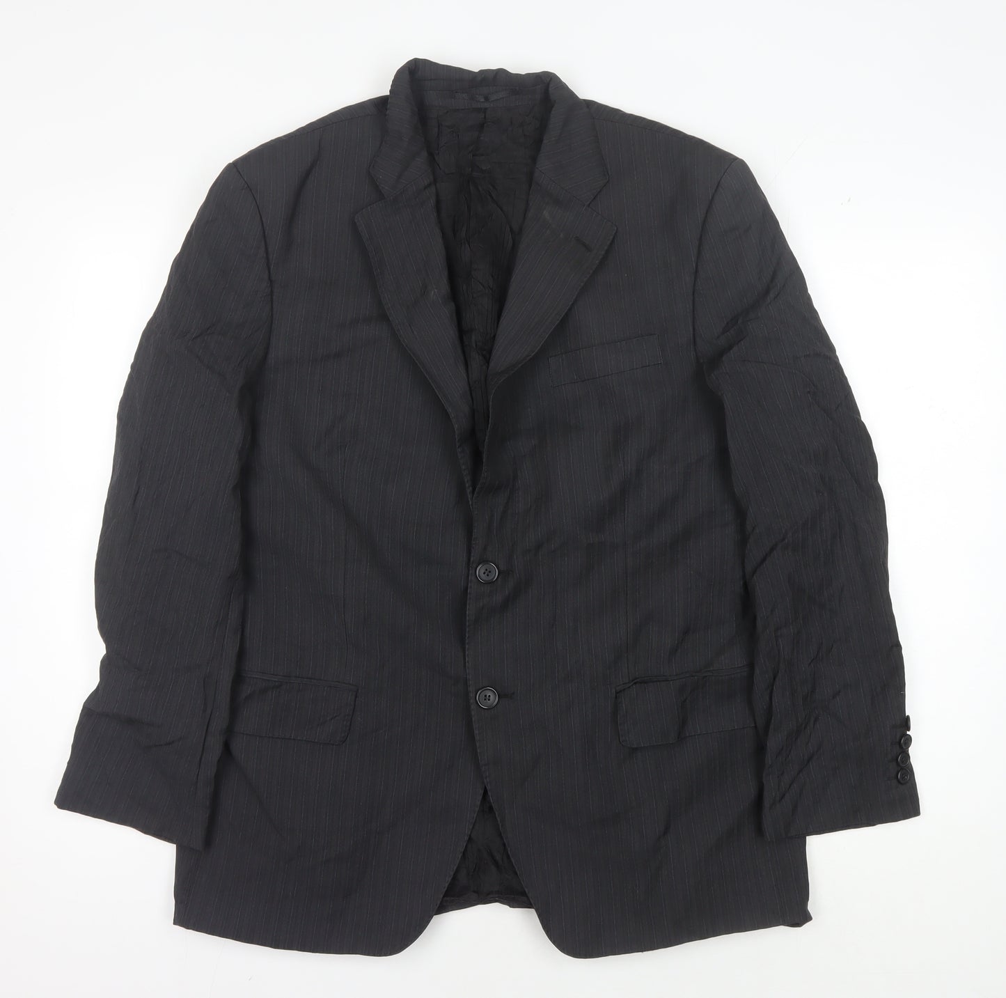 Cerruti Men's Black Short Blazer 40S Striped