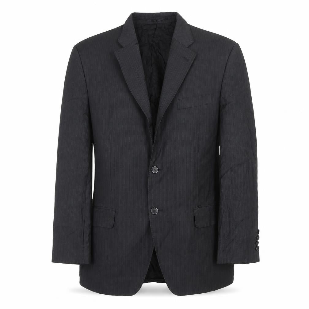 Front view of Cerruti Men's Black Short Blazer 40S Striped