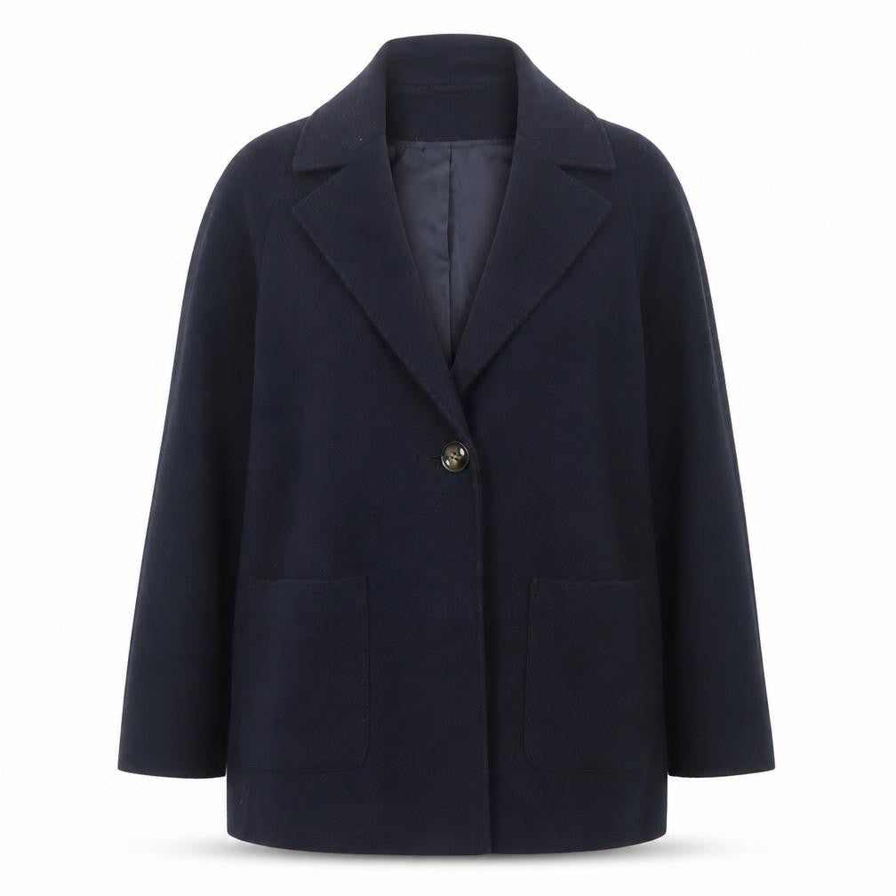 Front view of Dorothy Perkins Women's Black Mid-Length Coat, size 14